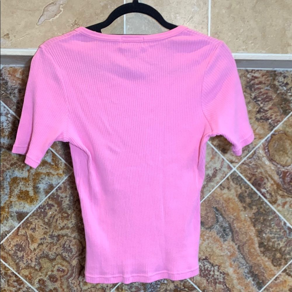 LAUREN BY RALPH LAUREN GREEN LABEL WOMEN'S RIBBED SCOOP NECK T-SHIRT SIZE LARGE - Picture 2 of 7